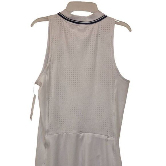 90 Degrees Women's White Poly/Spandex Lux Monet Sleeveless Tennis Golf Dress NEW - Picture 3 of 9